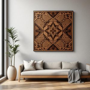 handcrafted walnut wooden wall art
