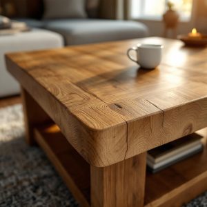 rustic oak coffee table