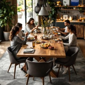 rustic oak dining table